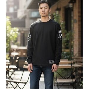 Jordan Paris Saint Germain Long Sleeve Black Women's XS Tee Shirt